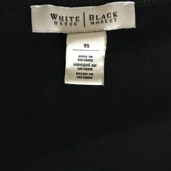 EUC WHBM black short sleeve vneck top with sheer ruffle accent and sleeves. - Picture 6 of 8